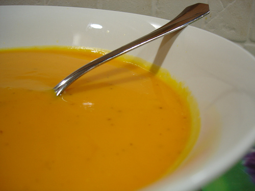 Sopa calabaza y de ajo