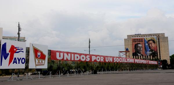 Plaza de la Revolución antes del 1ro de Mayo