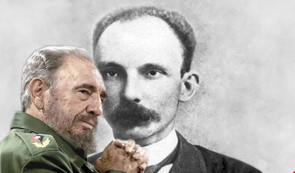 Marti y Fidel en una Cuba