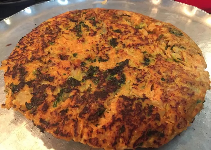 Tortilla de espinaca y zanahoria