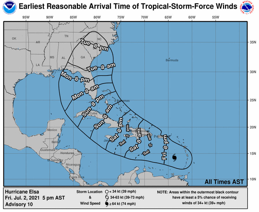 Huracan Elsa NOAA 2 julio 5pm