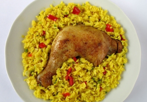 Arroz con pollo primavera