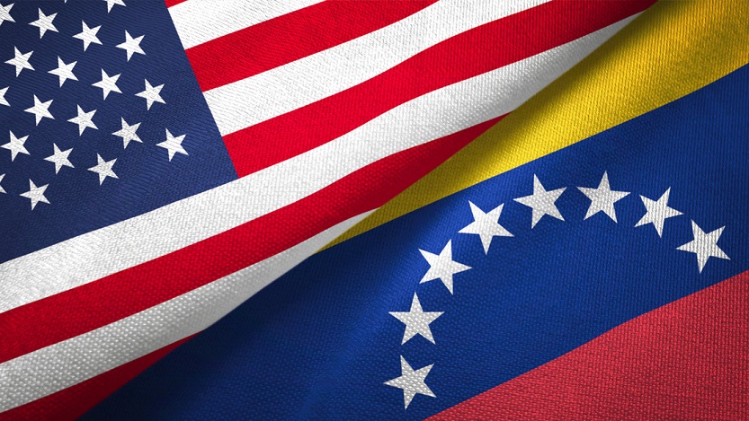 Bandera de Venezuela y Estados Unidos