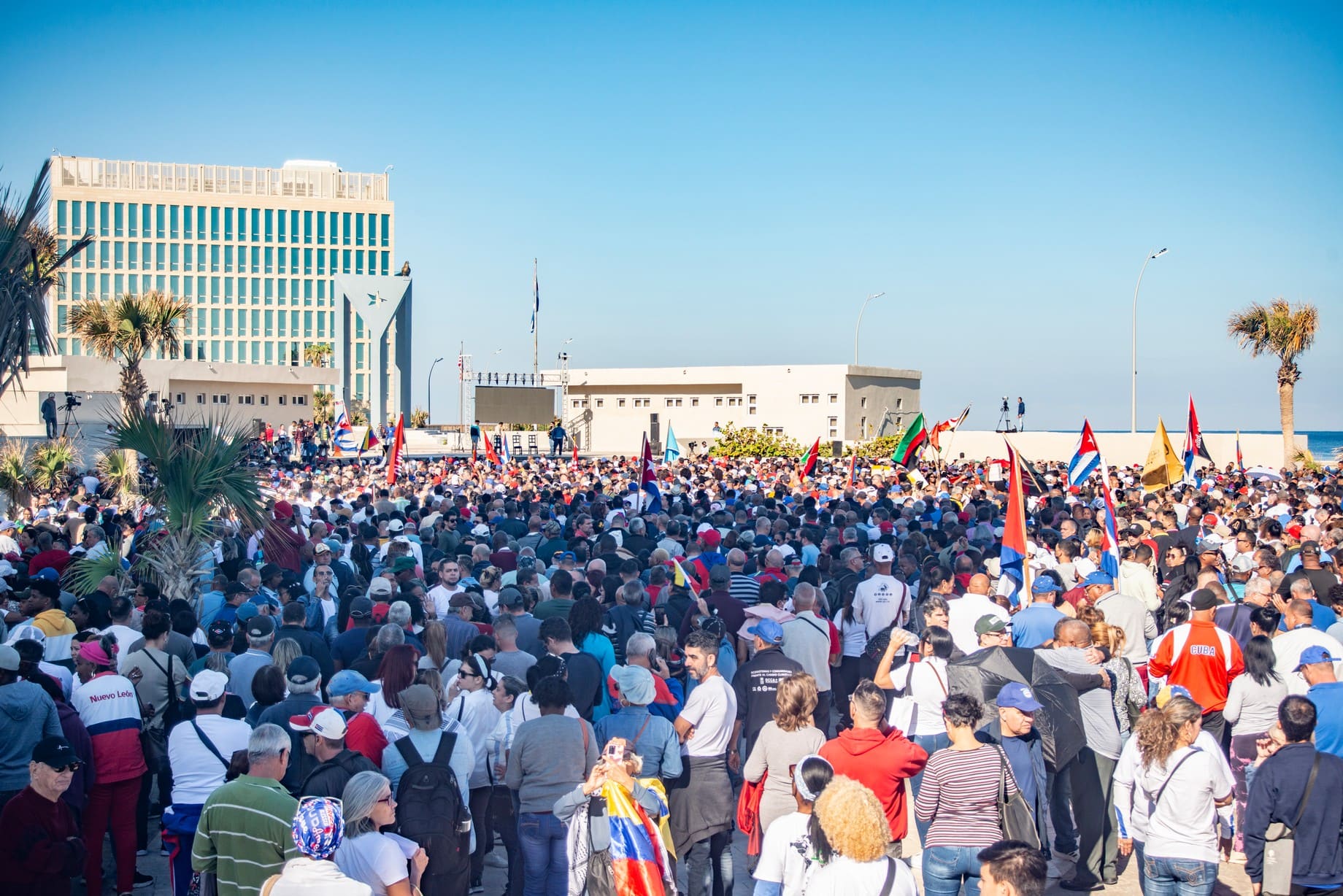 Concentración en la Tribuna Antimperialista, La Habana, en respaldo a Venezuela.